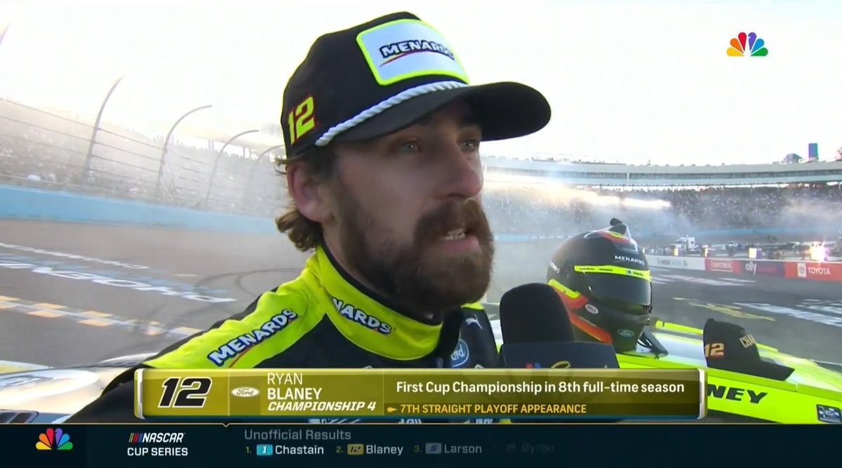 'I'd like to know where Kyle Petty is right now.'

@Blaney #Championship4 #NASCAR75