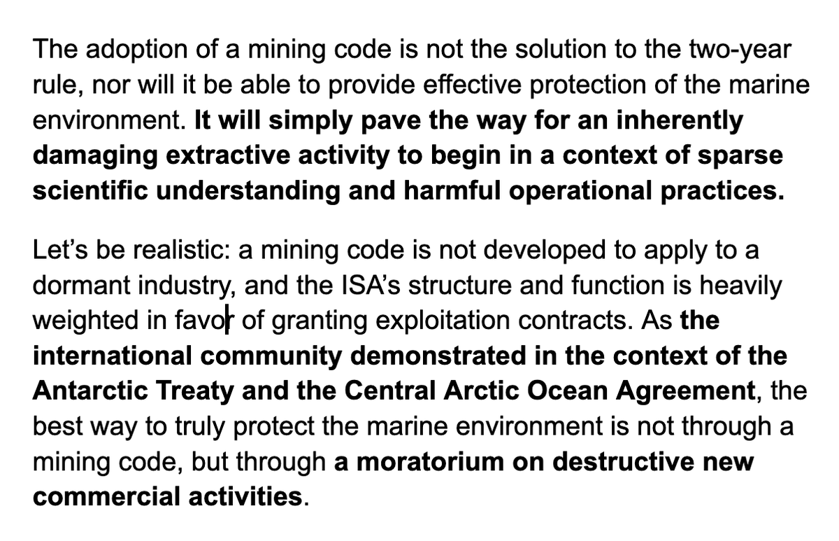 slosada's tweet photo. Adopting a #MiningCode is not a solution but a problem. The international community has demonstrated that it can cooperate to protect the marine environment as with the Antarctic Treaty and the Central Arctic Ocean Agreement #StopDeepSeaMining #DefendTheDeep https://t.co/osEo1CVYSN