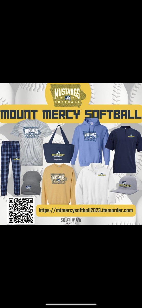 mtmercysoftball2023.itemorder.com/shop/home/

Check out our new online store with more MMU Softball merch! November 13th is the store deadline. 

Items can be delivered to us or directly toward you. Be sure to see what we’ve got! Perfect for the upcoming holidays. #packapunch 🐎