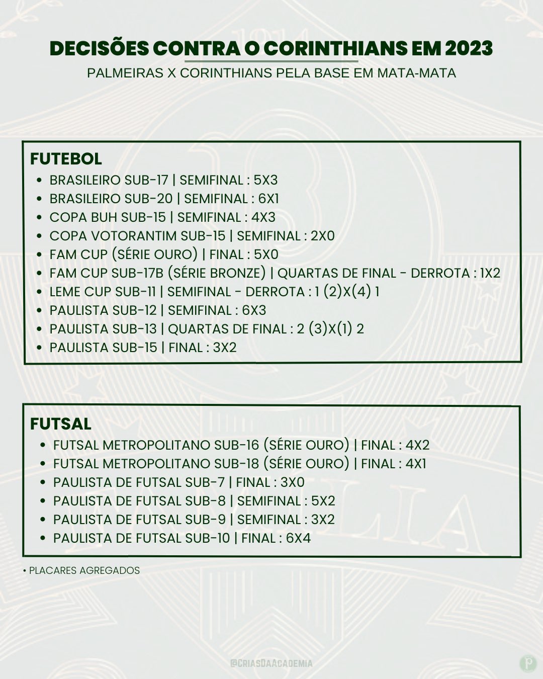 Futebol Sub-17 e Sub-16 – Palmeiras