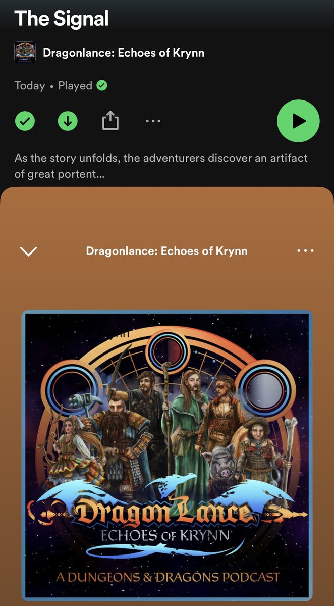 EchoesofKrynn (@echoesofkrynn) on Twitter photo ✨A special mini-episode of the podcast dedicated to <a href="/signalawards/">Signal Awards</a> - thank you again to all!
#dragonlance #dungeonsanddragons #podcast ✨
open.spotify.com/episode/2R1uU5… ✨A special mini-episode of the podcast dedicated to <a href="/signalawards/">Signal Awards</a> - thank you again to all!
#dragonlance #dungeonsanddragons #podcast ✨
open.spotify.com/episode/2R1uU5…