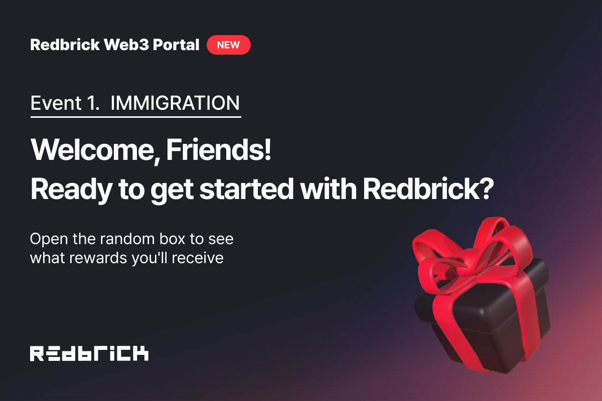 RedbrickLand's tweet image. 🥳Redbrick Web3 Portal Event 1

Immigrate to Redbrick and become part of a full-fledged web3 rewards system

redbrick.land/web3-portal/im…

Don&apos;t miss out on the chance to earn 🪙Points that can be redeemed for BRIC and 🌟Normal Badges that are available at open events
