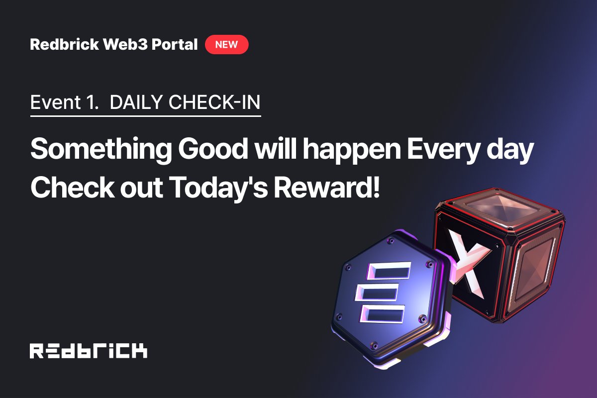 RedbrickLand's tweet image. 🥳Redbrick Web3 Portal Event 2

Time to go reward hunting 💰
Earn rewards every day on a limited pool

redbrick.land/web3-portal/da…

📌&apos;Points&apos; redeemable for BRIC tokens on Redbrick
📌&apos;Normal Badge&apos; for a still-mysterious Open Event item

Remember, preparation goes a long way 😉