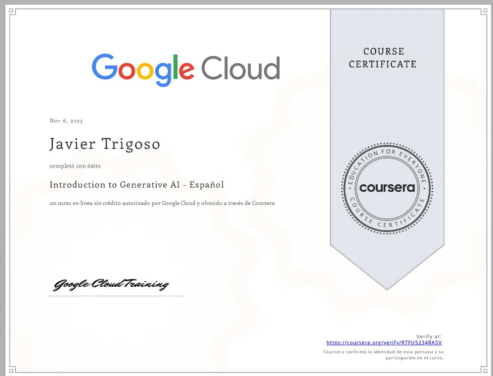 El curso "Introduction to Generative AI" de Coursera es una excelente introducción a este campo emergente de la #IA, cubre una amplia gama de temas, desde los fundamentos de la IA generativa hasta las aplicaciones más recientes.
#Coursera #GoogleCloud #GoogleEDU #GoogleChampions