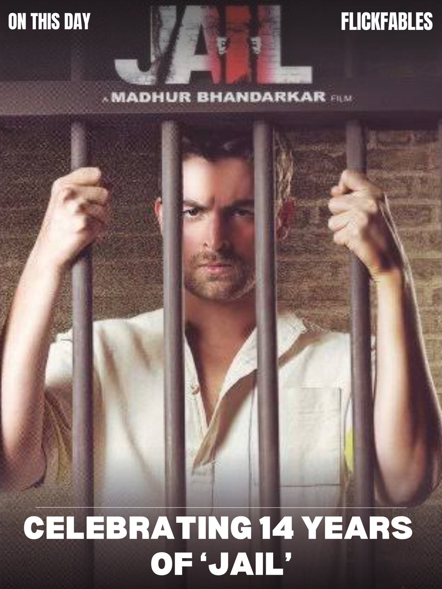 #FlickfablesOnThisDay #Episode47

Jail 

Today, in 2009, Hindi Prison film directed by #MadhurBhandarkar #Jail was released. The film stars #NeilNitinMukesh #MugdhaGodse #ManojBajpayee & #AryaBabbar.

@NeilNMukesh @BajpayeeManoj
#Bollywood #HindiCinema #Drama