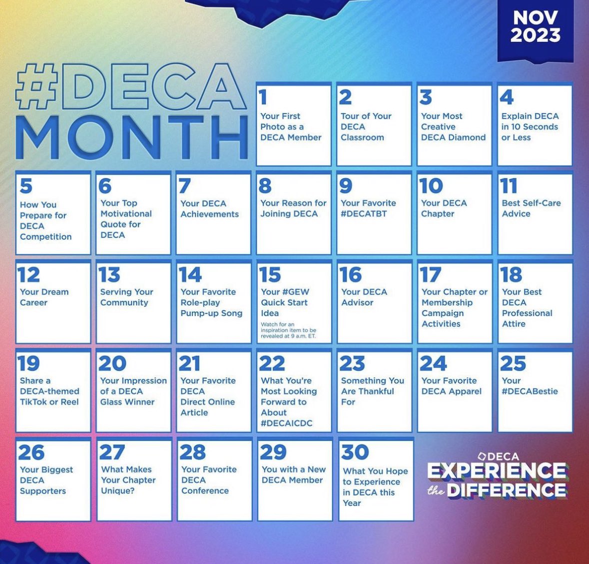 PinnacleDECA's tweet image. #DECAMonth started a few days ago! Alumni, what were your reasons for joining DECA? Start a thread in the comments! 🥳🥳