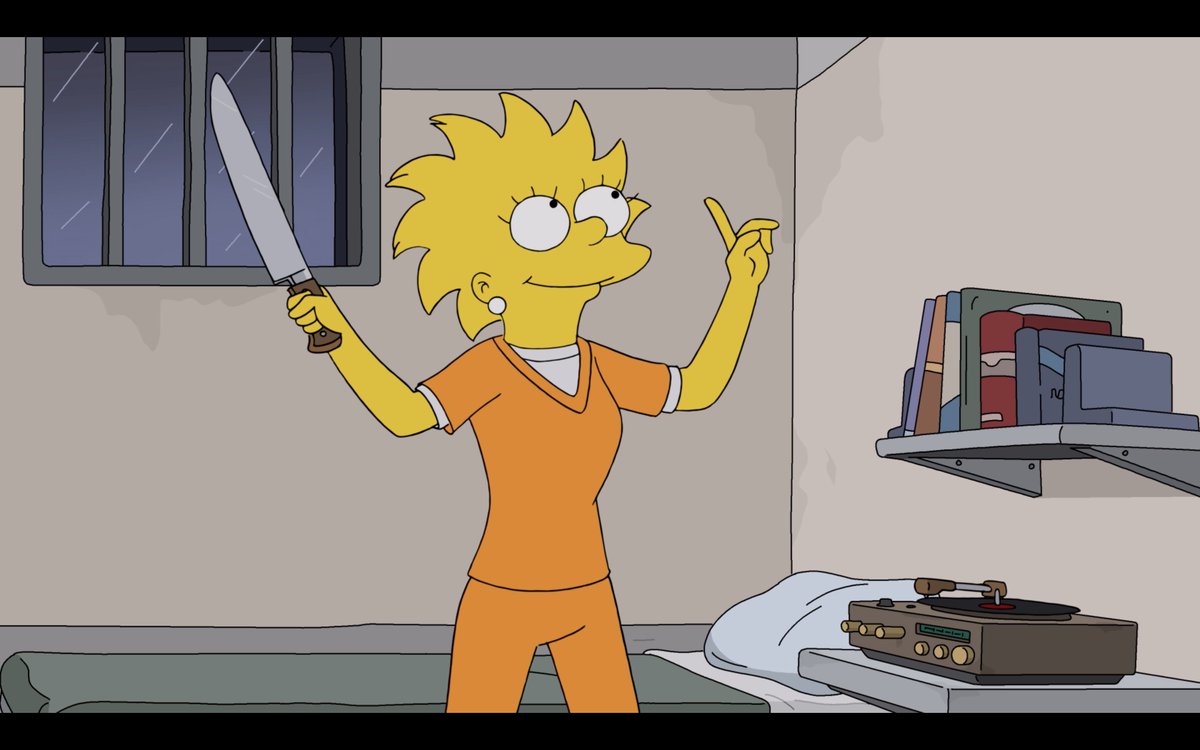 Though we don't explicitly call it out, when Lisa predicts that when Sideshow Bob dies in that cell, 'I'll be dancing,' this is indeed what happens @TheSimpsons