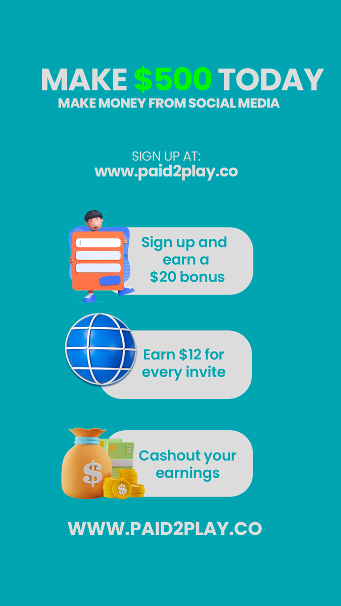 Trizzy_jy's tweet photo. @elonmusk Hey I joined a network called Paid2Play and earned $20.00 You get paid for testing out new free apps and posting on social media. Sign up with my link for an instant $20 signup bonus! https://t.co/C41ShfC8dL https://t.co/zt0ixoJ3Wa