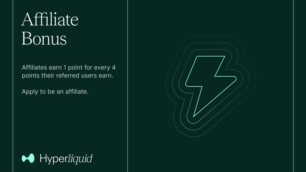 As part of the points program, affiliates earn 1 point for every 4 points  their referred users earn. If you have referred >$25M in 30d volume or have  >5,000 social media followers,