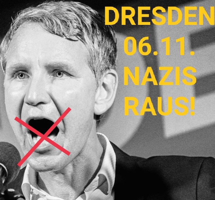 Heute Montag 06.11.
#Faschisten #Höcke &amp; Kalbitz bei #Pegida in #Dresden #dd0611
SIERENISIEREN ‼️📢🔥🖕🏿☢️♨️💀☠️🔥📢🖕🏿☢️♨️💀☢️☠️💀🖕🏿🔥🔥📢🖕🏿☢️♨️☠️☢️🔥📢📢☢️♨️☠️💀☢️🔥📢🖕🏿☢️♨️☠️🔥
Kommt alle! 18Uhr Schlossplatz
Teilen! Weitersagen!
NAZIS RAUS!
#fckafd #OpAfD #AfDsindFaschisten