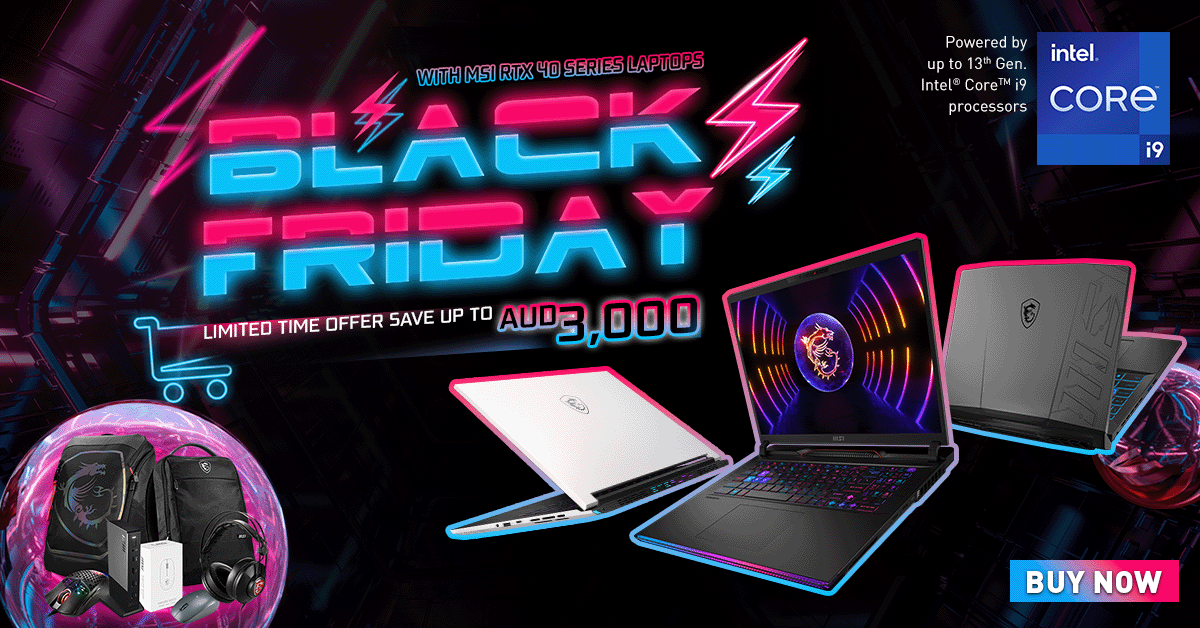 AustraliaMSI's tweet photo. โกGrab the Black FRIDAY Day Early Bird Discount Now!
๐ฆ๐บhttps://t.co/aUKwZ8i73T
#MSIGAMING #msiNO1ingaming #iamagamer #Gamers #Gameday #Gameplay #GamingSetUp #GamingLaptop #Gaminglife #Laptoplifestyle #laptopgaming #bestlaptop #gametime #gamingtips @IntelANZ @NvidiaANZ https://t.co/MZGAQRE6JF