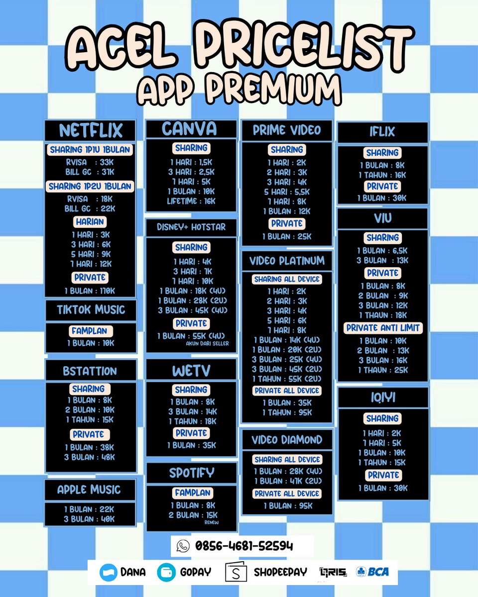 smilepumpkin5's tweet photo. @septiwulan1702 angkat tangan yang lagi cari aplikasi premium? 🙋‍♀️ harga murah dan kualitas terjamin, kalian gak akan nyesel setelah jajan disini.  yuk kepoin pricelist di bawah yaaa 💖
order : https://t.co/ENOQaVRxW7 https://t.co/peNmSamAA2