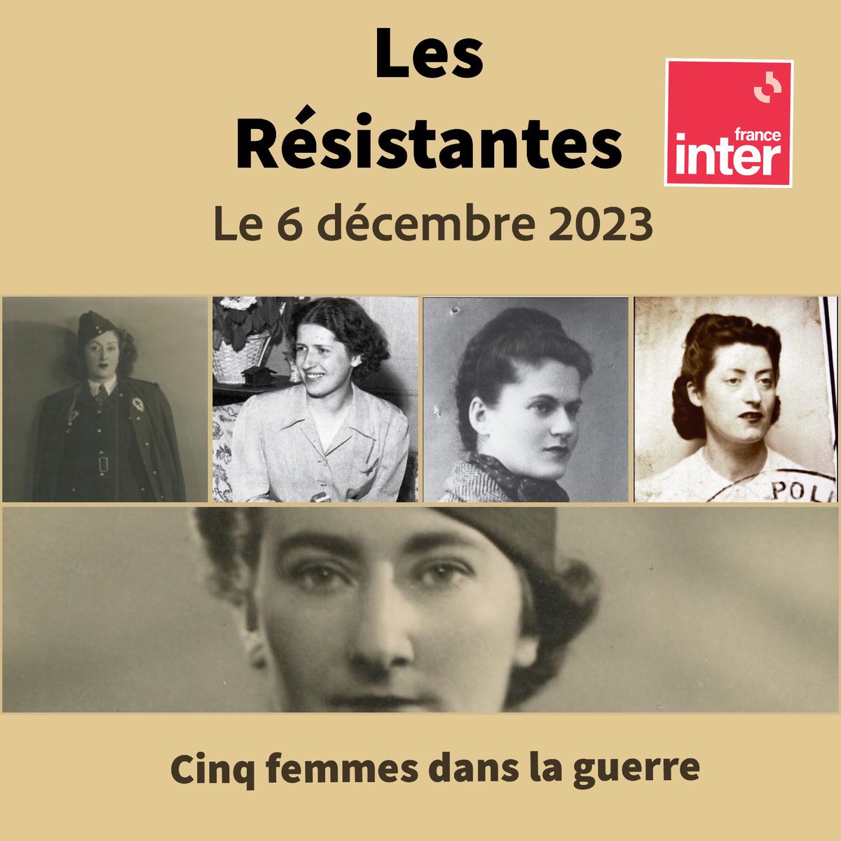 Dans un mois tout pile sur @franceinter ! Cinq femmes face au régime de Vichy et aux nazis. #lesresistantes