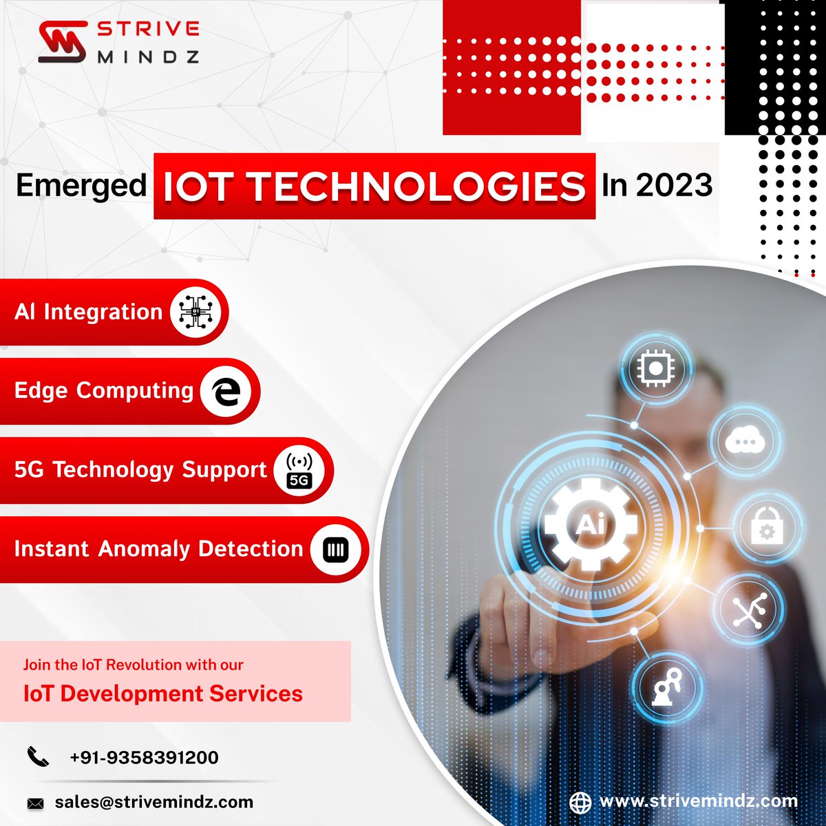 Enter the new era of digital transformation in visibility with our powerful IoT Development Services.

Visit Us - strivemindz.com

#strivemindz #iotdevelopment #internetofthings #iotprojects #iotplatform #iotdevices #iotcloud #iotapplications #iotintegration