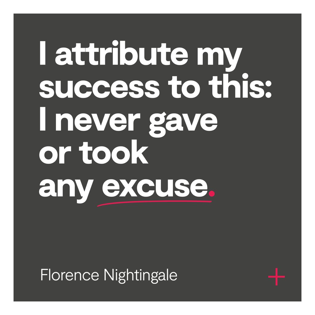 weare418's tweet photo. Kicking off Monday with Florence Nightingale's mantra: “I never gave or took any excuse.” 💪 Ready to dominate the week? #MondayMotivation #NoExcuses #418MakesItHappen https://t.co/XUJf3RBBuT