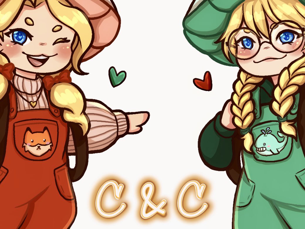Cattachix's tweet image. 2 weeks ago I not only sprained my ankle but also got the flu. I felt so out of it but I binged watched a lot of @carynandconnie. I’m still healing but these two definitely made the process more enjoyable :) #fanart 
-
Enjoy the cottagecore girls in their peak cottagecore 🍄✨