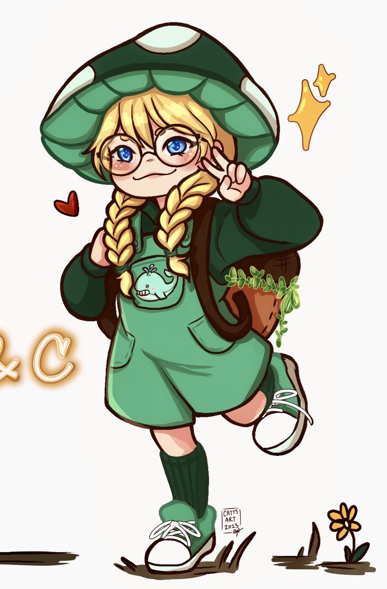 Cattachix's tweet image. 2 weeks ago I not only sprained my ankle but also got the flu. I felt so out of it but I binged watched a lot of @carynandconnie. I’m still healing but these two definitely made the process more enjoyable :) #fanart 
-
Enjoy the cottagecore girls in their peak cottagecore 🍄✨