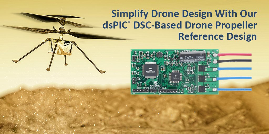 MicrochipTech's tweet image. Simplify your drone design with our solution featuring sensorless sinusoidal FOC of 3-phase BLDC motors for improved dynamic response during acceleration and torque control while lowering noise for quieter operation mchp.us/3PZcNmM #drone #dronetechnology #referencedesign