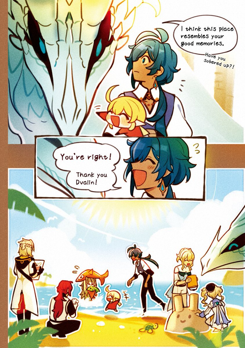 This comic was drawn with reference to the first Golden Apple Archipelago.There is a lot of wonderful Kaeya art, so please check it out!🌴('▽')ノ🍎 