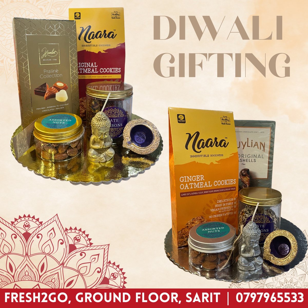 SaritYourCity's tweet photo. Get ready to celebrate Diwali in style with at fresh2goโs customised hampers!. ๐ช๐
To order:
๐: 0797965533
๐: Fresh 2 Go , Ground Floor @sarityourcity
#diwaligifts #diwali #diwali2023 #fresh2go #customisedhampers #sarityourcity https://t.co/u9DwD2YZAs