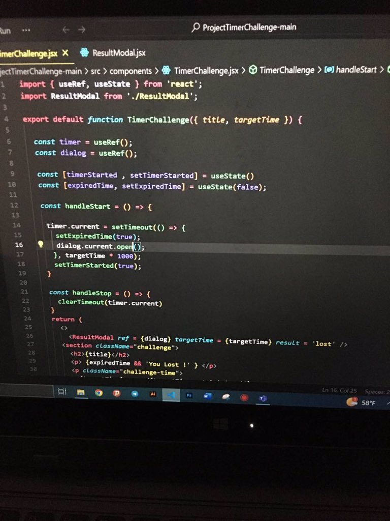 Farhangiz2's tweet photo. We started another project. In this project, we read about ref, how to transfer a ref from a child to another component, set and start time, create a dialog, and learned about the showModal()and forwardRef()methods.
@E_Ehrari @f_forough @CodeToInspire #AfghanGilrsCode
#React https://t.co/5R4wUmt6eS