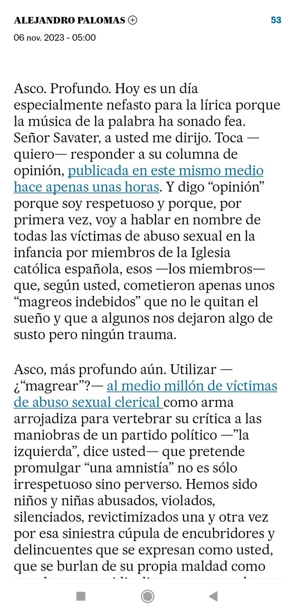 eurhostia's tweet photo. Hoy Alejandro Palomas escribe una columna en respuesta al asco hecha tribuna que publicó EL PAÍS a Fernando Sawater, y me parece que merece ser leída por todo el mundo, sea o no suscriptor del periódico. https://t.co/Jk3ZwVDg9W