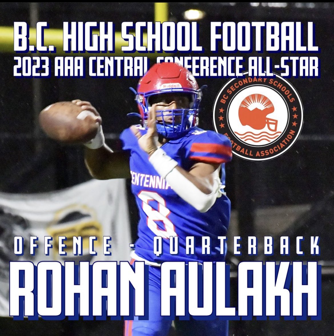Rohan Aulakh (@raulakh_2) on Twitter photo Extremely grateful to have been named as a conference all-star Quarterback , thank you to all my coaches who have helped me along the way, and congrats to my teammates who have also been selected. <a href="/CentaurFB/">Centennial Football</a> <a href="/Centaurathletic/">Centennial Centaurs Athletics</a> <a href="/BCHSFB/">BC HS Football</a> Extremely grateful to have been named as a conference all-star Quarterback , thank you to all my coaches who have helped me along the way, and congrats to my teammates who have also been selected. <a href="/CentaurFB/">Centennial Football</a> <a href="/Centaurathletic/">Centennial Centaurs Athletics</a> <a href="/BCHSFB/">BC HS Football</a>