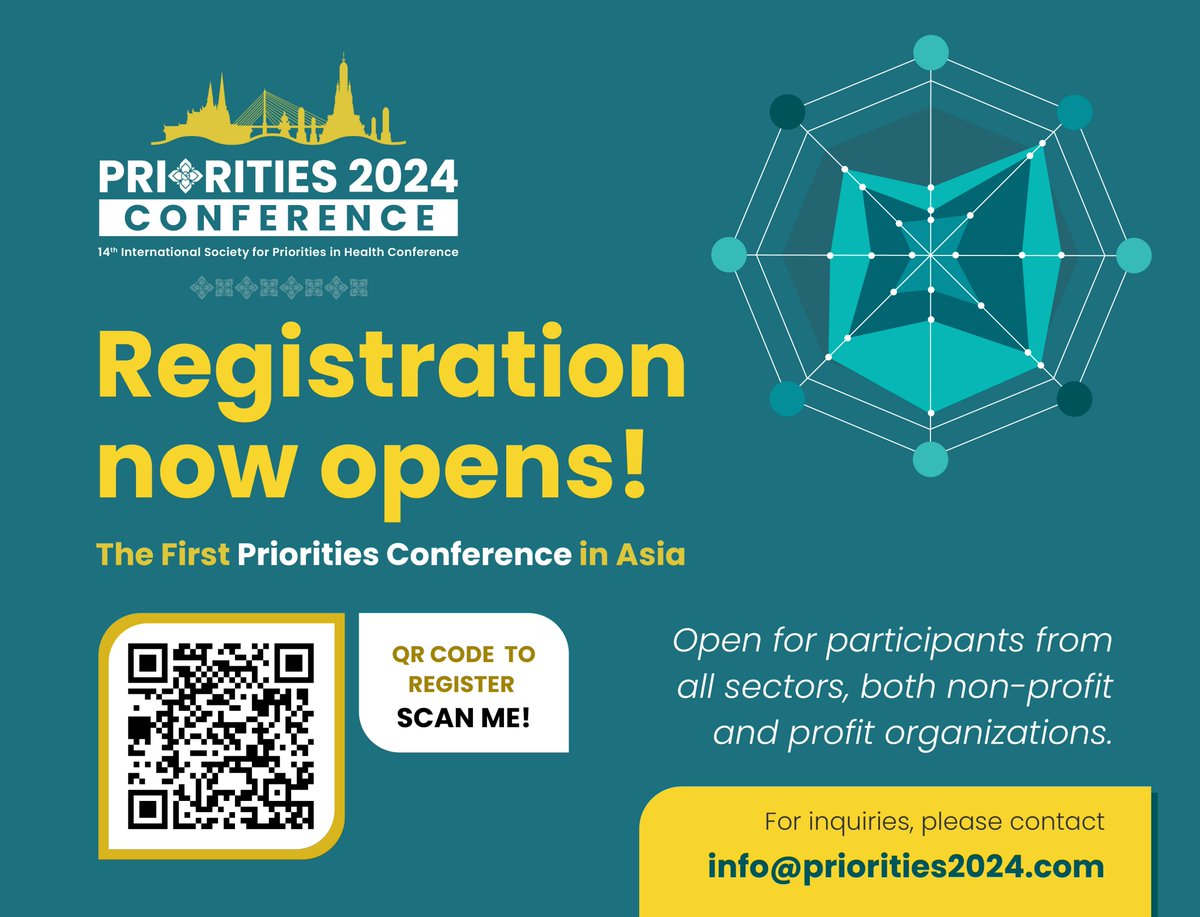 🎉 Registration for #Priorities2024Conference is now open! Secure your participation and be a part of an unforgettable experience with us in Bangkok, Thailand, on 8-10 May 2024, at our website eur.cvent.me/vyvg4 ℹ See more info on registration fees: lnkd.in/gNjKfZr6