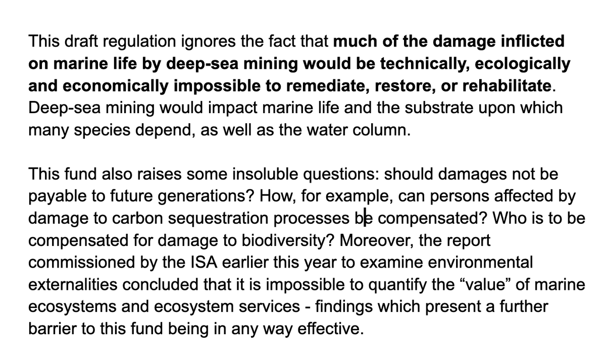 slosada's tweet image. The #MiningCode incorporates provisions to &quot;compensate&quot; for environmental damage. How much? To whom? Can species extinctions or the loss of ecosystems that take millenia to recover be compensated? #DefendTheDeep