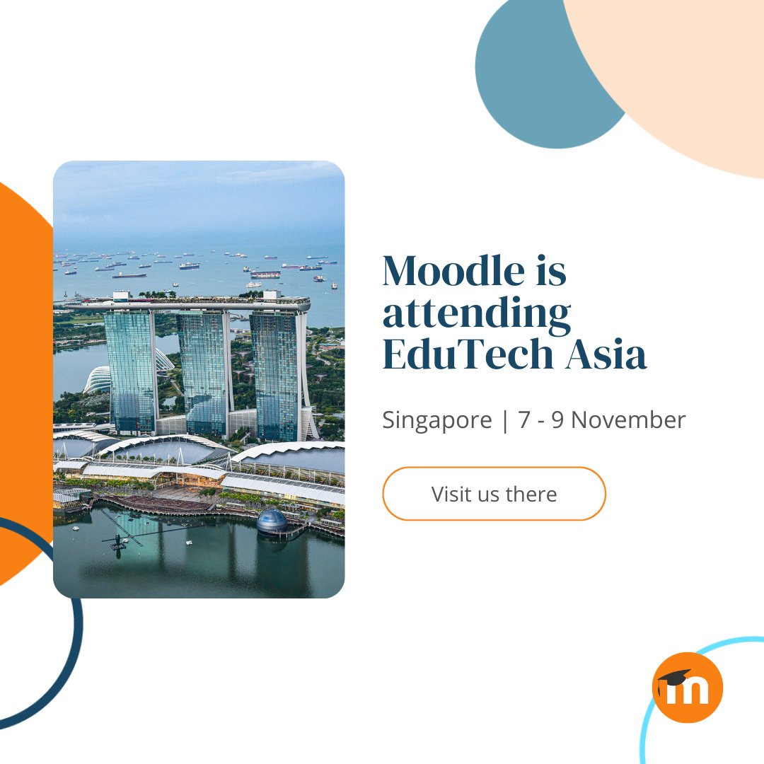 moodle's tweet photo. Join us at Sands Expo, Singapore from 7-9 November for #EDUTechAsia!
We are joined by our partners, @nephilaweb and @elearningjp.
#EDUTechAsia23 #EDUTech #EDUTech23 https://t.co/eYLnBW3XWU