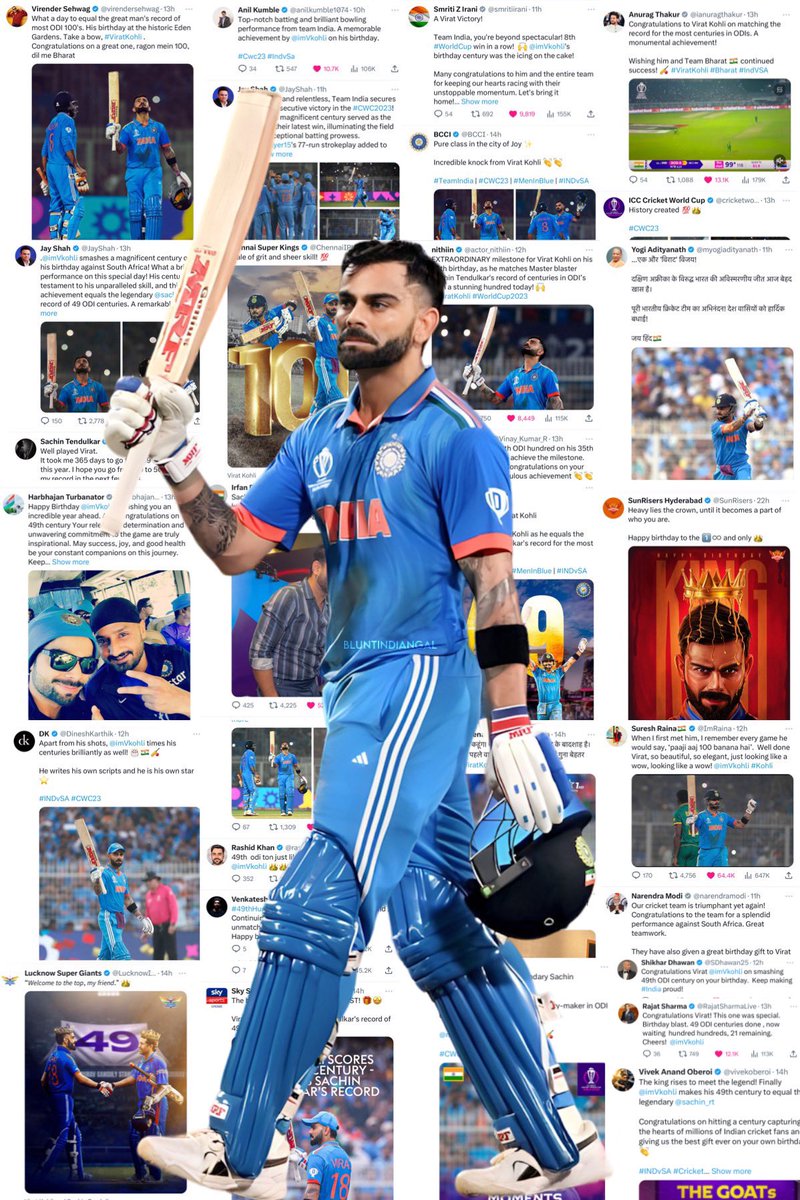 Twitter Reaction of 79th century of King Virat Kohli on his birthday