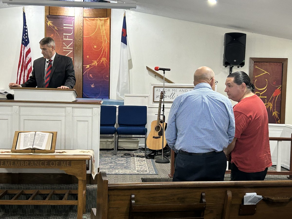 It was precious to lead Erik to Christ in our Mountain Cabin Rental and then accompany him in finding a Home Church, North Harrison Baptist where he is going to be Baptized.