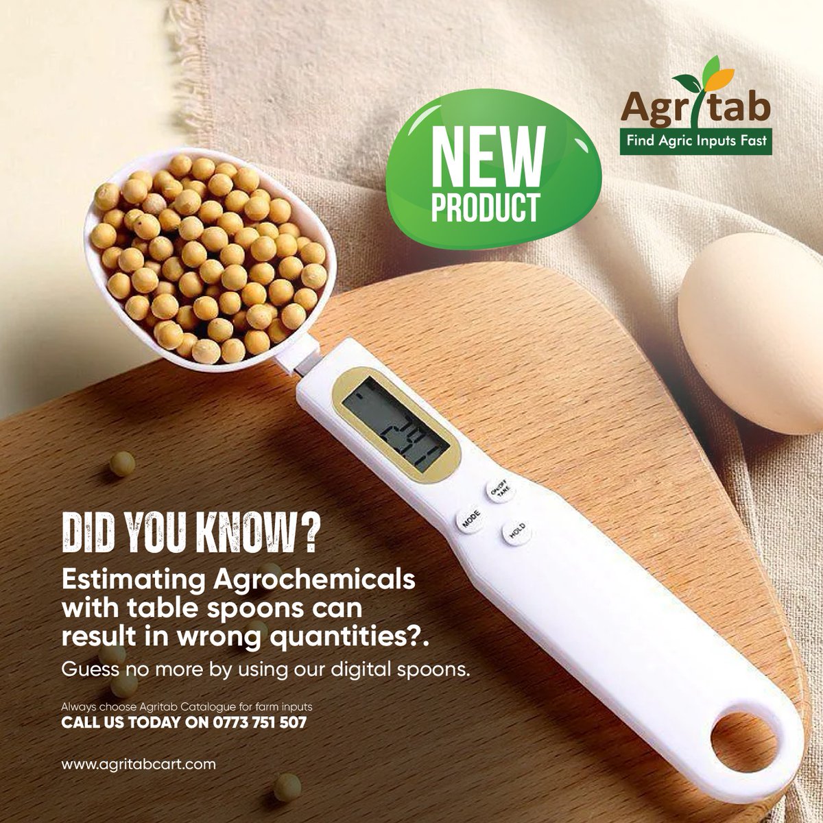 agritabcart's tweet image. It's important to measure agrochemicals accurately to ensure that you're using the right amount. Get a digital measuring spoon at our shop at Container Village Juba plaza shop number B025.
#agritab #agricinputs #digitalmeasuringspoon