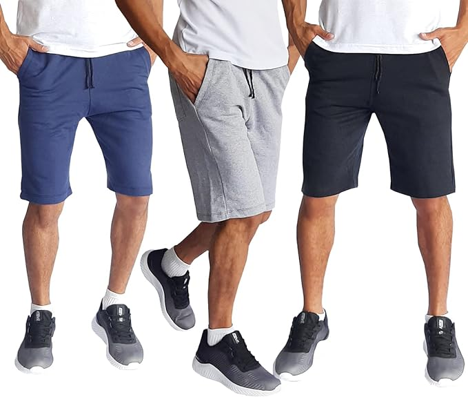 Kit 3 Bermudas Moletom Masculino Short Academia