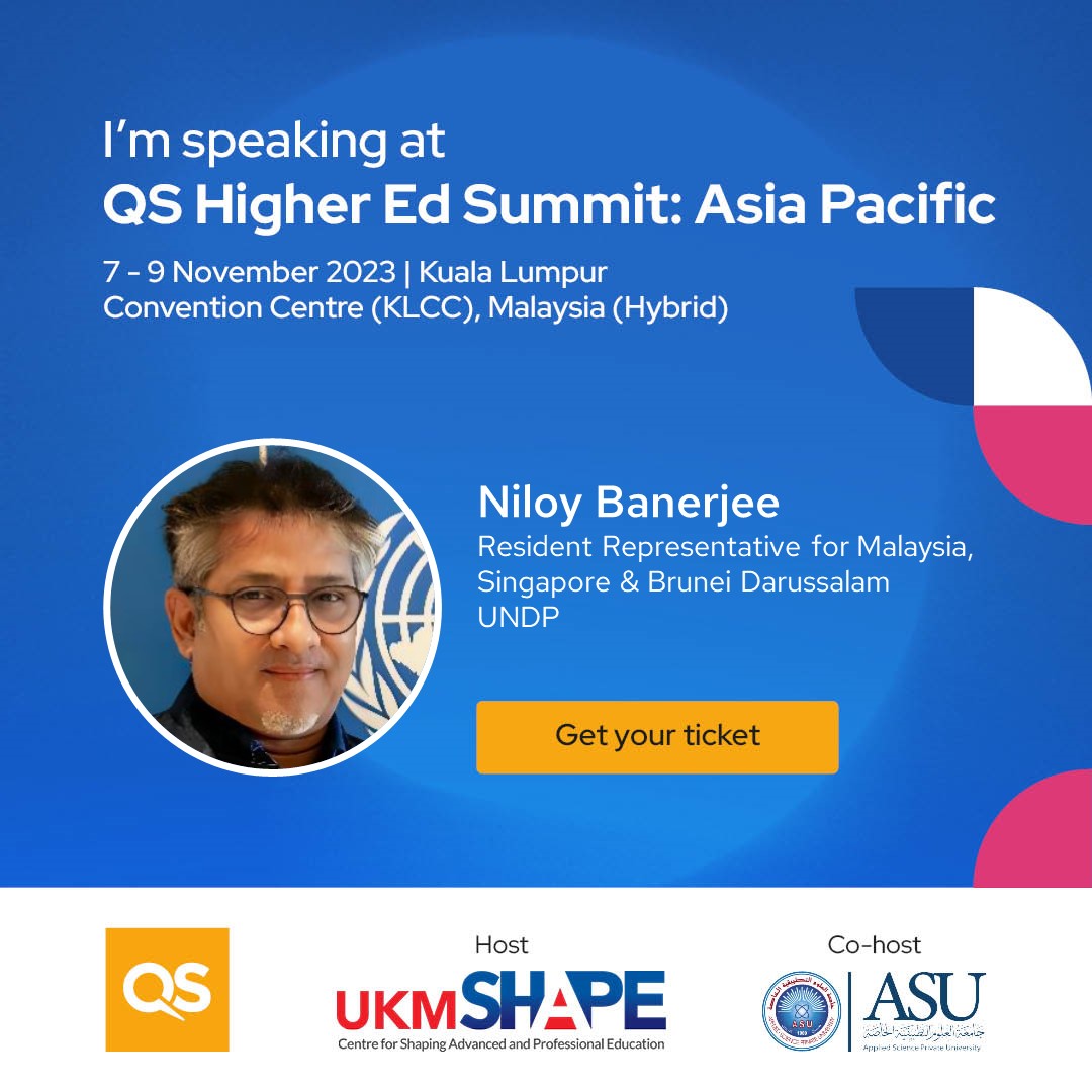 🌟 Join us at QS Higher Ed Summit: Asia Pacific 2023, hosted by Universiti Kebangsaan Malaysia (UKM) and co-hosted by Applied Science Private University (ASU)! 🌟 🗓️ Date: Nov 7-9 📍 Location: Kuala Lumpur Convention Centre (KLCC), Malaysia #QSHigherEdSummit #UKM #ASU