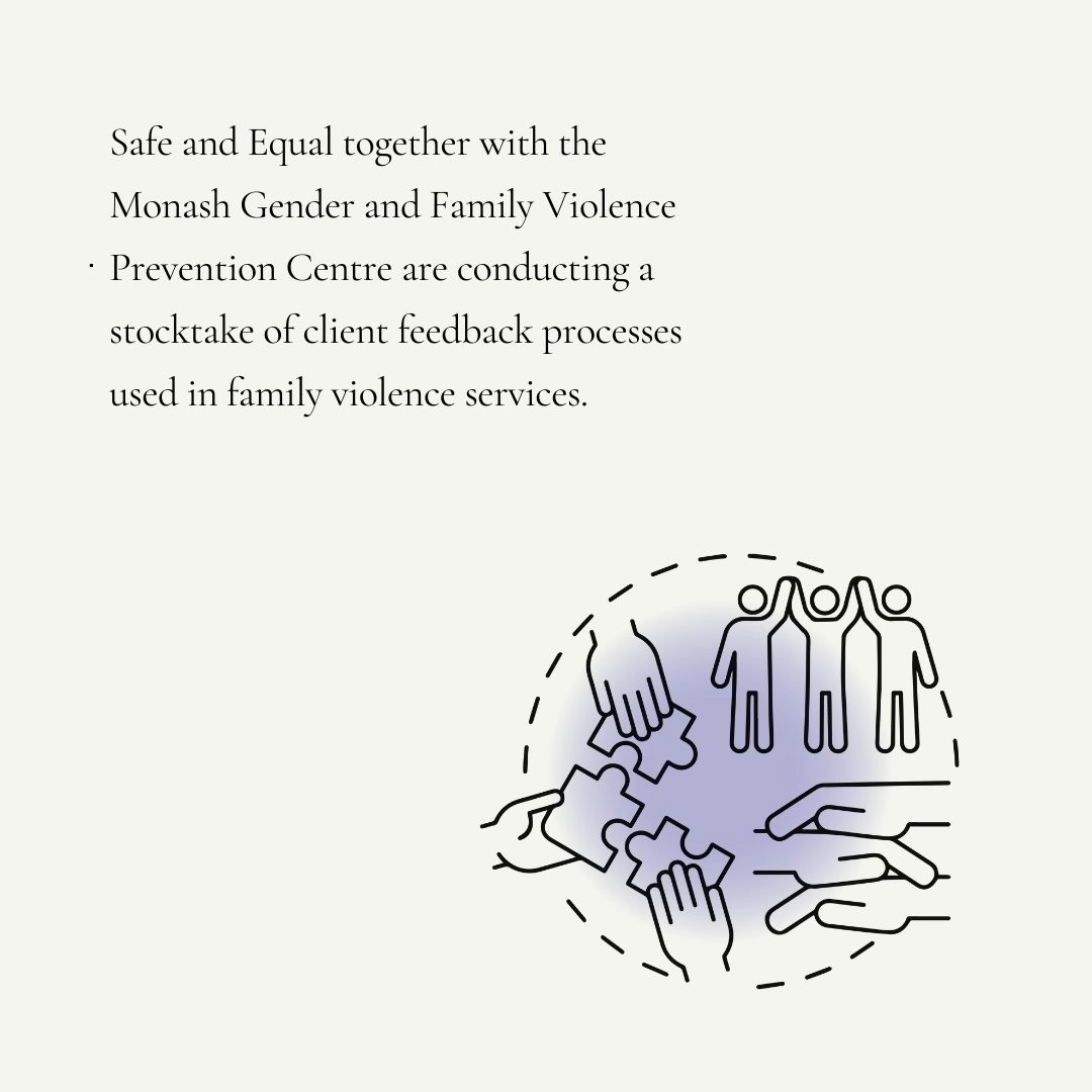 Do you work in the Victorian family violence services system? We're partnering with <a href="/MonashGFV/">MonashGFV</a> to conduct a stocktake of client feedback processes used in family violence services.

To complete our anonymous survey, visit: bit.ly/47lewIy