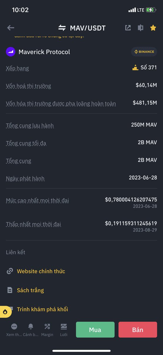 DNG53382403's tweet photo. $mav #maverickprotocol #ammdex #amm
MAV - Maverick protocol - AMM dex on zksync
1. Maverick Protocol is a DeFi protocol that provides the Maverick AMM DEX trading platform with a unique design - Dynamic Distribution AMM. Through this, the protocol hopes to optimize capital efficiency for users, liquidity providers (LPs), DAOs, treasury and developers.
2. Tokenmetrics is Maverick Protocol token?
- Token Key Metrics
- Token Name: Maverick Protocol
- Ticker: MAV
- Blockchain: Ethereum
- Token Standard: ERC-20: 0x7448c7456a97769F6cD04F1E83A4a23cCdC46aBD
- Token type: Utility
- Total Supply: 2,000,000,000 MAV
- Circulating Supply: 250,000,000 MAV
Maverick also launched veMAV as the project's governance token, users can stake MAV to receive veMAV.
3. Tokenomics
- max supply: 2B tokens
- circulation: 250M tokens
- total token sold: 120M tokens earned 17.46M $
=> tb 0.1455$/1token
- team dev + advisor + investor holds total: 41.15% of total supply. Starting to open in June 2024, open for 33 months
- foundation + liquidity + public goods fund: 56% opened in 83 months, pressure to relieve love due to spreading over a long period of time. Starting from December 2023
- in which foundation + public is also in the hands of dev + investor team
- Only 30% of liquidity mining and airdrops left
=> To summarize, with most of the supply in the hands of the dev team + investors, the price increase of MAV will be huge when it starts.
- By the end of 2024, total supply will decrease by about 20%
- By the end of 2025, total supply will decrease by 30%
=> It is expected that the end of 2025 will be the strongest wave peak of Mav
- entry: around 0.2$
