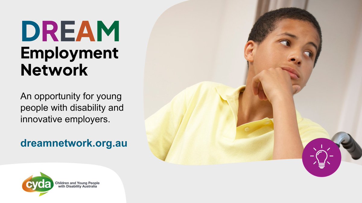 Calling young people with disability and forward-thinking employers to join the DREAM Network!💡
✅develop leadership skills
✅learn about accessible employment
✅connect and build your networks
Learn more about DREAM activities and events here: cyda.org.au/youth-hub/drea…