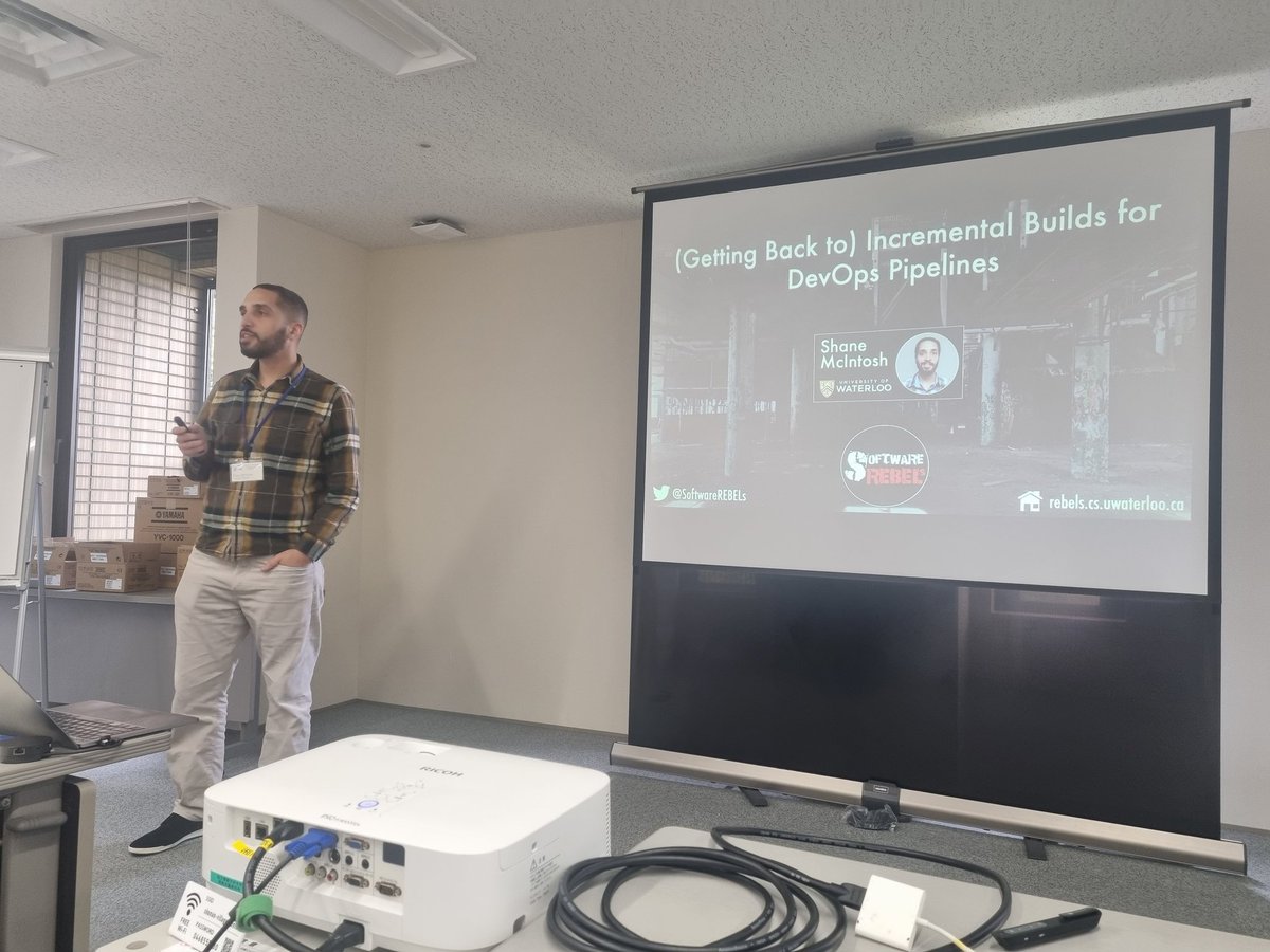 Sebastiano Panichella (@spanichella) on Twitter photo <a href="/shane_mcintosh/">Shane McIntosh</a> presenting his talk on "(Getting Back to) Incremental Builds for DevOps Pipelines" at <a href="/shonanmtg/">NII Shonan Meeting</a>. A presentation done with dome nice "musical touch".. :)
#devops #builds <a href="/shane_mcintosh/">Shane McIntosh</a> presenting his talk on "(Getting Back to) Incremental Builds for DevOps Pipelines" at <a href="/shonanmtg/">NII Shonan Meeting</a>. A presentation done with dome nice "musical touch".. :)
#devops #builds