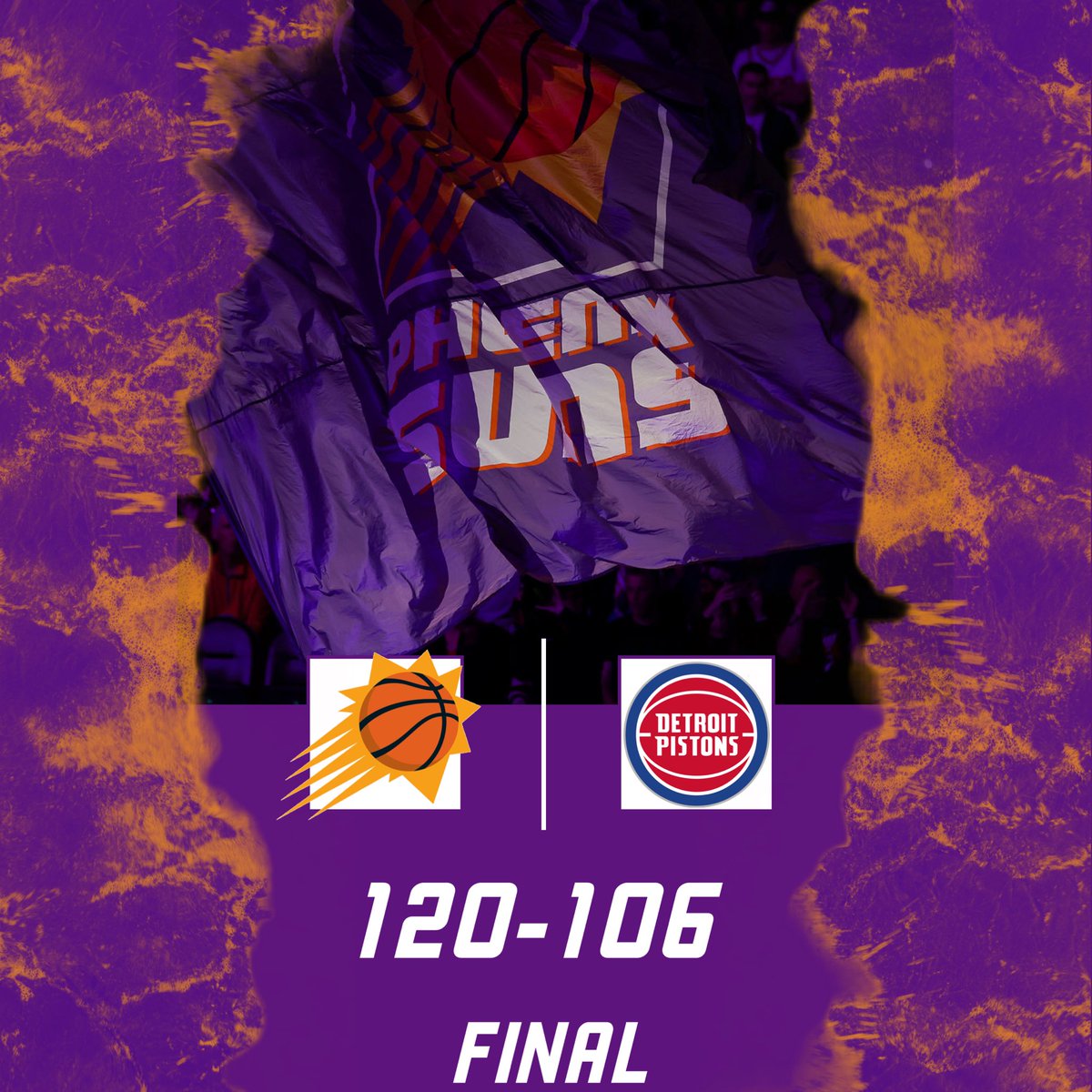 AriDeportiva's tweet photo. Los @suns vencen a los @detroitpistons y llegan a su 3ra victoria de la campaña y primera del mes

Próximo partido Nov 3rd @chicagobulls 

#somosphx #phoenixsuns #sunsbasketball #thevalley #losuns https://t.co/DCGyDdSYB6
