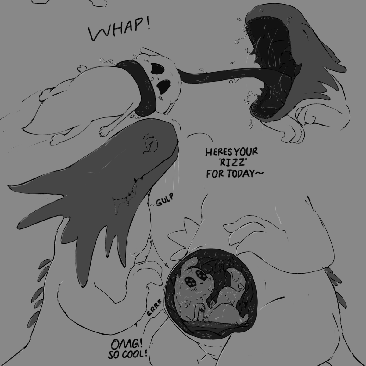 (#vore with scug and lizard from raining earth game)
I’m (not) sorry 
(Water level music from mario plays in the background)