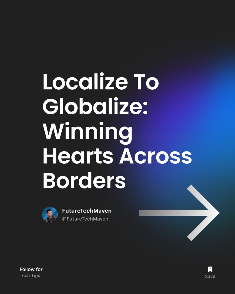 FutureTechMaven's tweet image. App localization can expand your user base globally. Tailor your content to different languages and cultures. ๐๐ฑ #AppLocalization #GlobalAudience