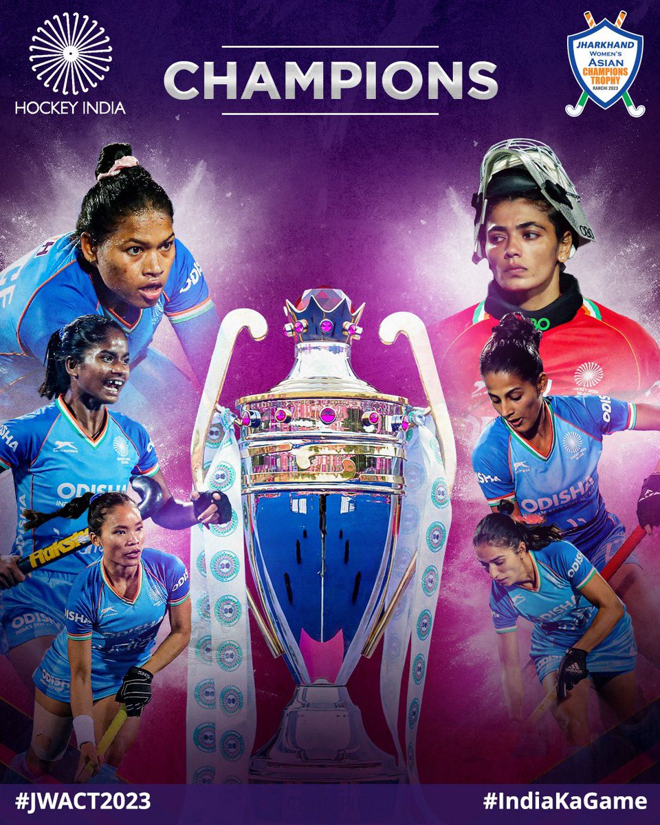 Big congratulations to our Women’s Hockey team on winning the 2023 Women’s #AsianChampionsTrophy 👏🏆