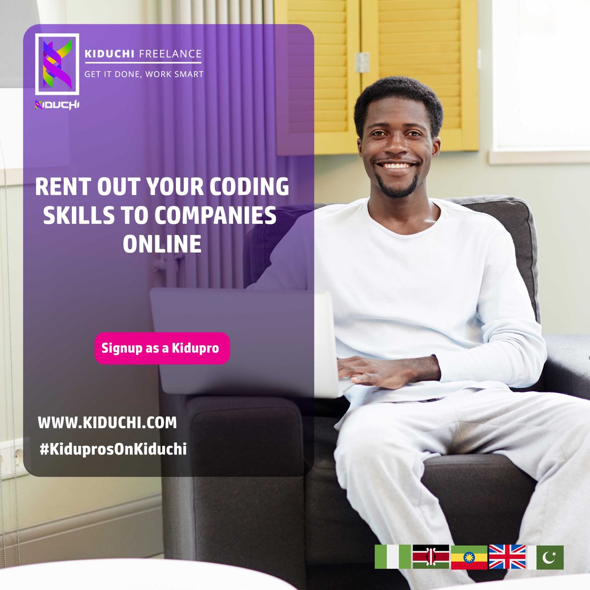 kiduchi_ent's tweet photo. No job? No problem! Rent out your coding skills to companies online, set your own rates and get paid. You no longer  need to be employed to earn from your skills. Join the #KiduprosOnkiduchi community and maximize your earning potential. https://t.co/ZHBiIHB3DP