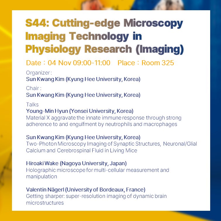skkim77's tweet photo. Very happy to succeed our imaging symposium with my friends &amp; famous microscopy/imaging experts, @ValentinNagerl, Prof. Hiroaki Wake &amp; Prof. Young-Min Hyun at the @faops2023 congress, #Daegu, #SouthKorea! https://t.co/BL5s8R2kj0