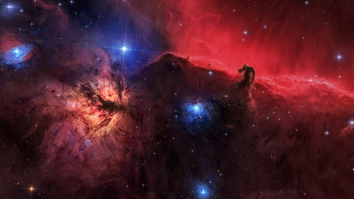 AJamesMcCarthy's tweet photo. This 4k photo of the Horsehead Nebula is the sum of 40 hours of photographs captured from my backyard in Arizona. The bright blue star in the upper left quadrant is Alnitak, the leftmost star in Orion's belt. 

This is also January's shot in my 2024 calendar (linked in my bio.) https://t.co/1lJHUDADeI