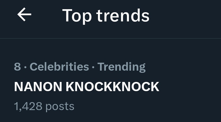 ⬆️⬆️🔺️🔺️No.8 Thailand Trends ka 👏✨️🪐🌻

🫶🫶🫶🫣

NANON KNOCKKNOCK  
#KNOCKKNOCK6M
#KnockKnockNNNxJORIN
#mynameisnanon #nanon_korapat