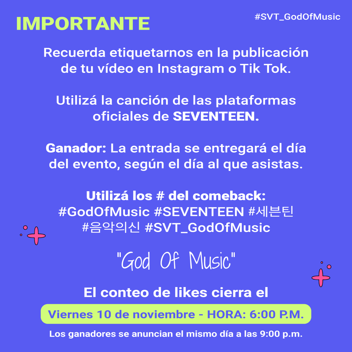 SEVENTEEN en el K-FEST
¡Carat! estaremos presentes en el K-FEST y estamos regalando dos entradas para el evento

→ Fecha: 11 y 12 de Noviembre, 2023
→ Lugar: Guayaquil - Plaza Rodolfo Baquerizo Moreno 

#GodOfMusic 🤟 #SEVENTEEN #세븐틴 #음악의신 #SVT_GodOfMusic