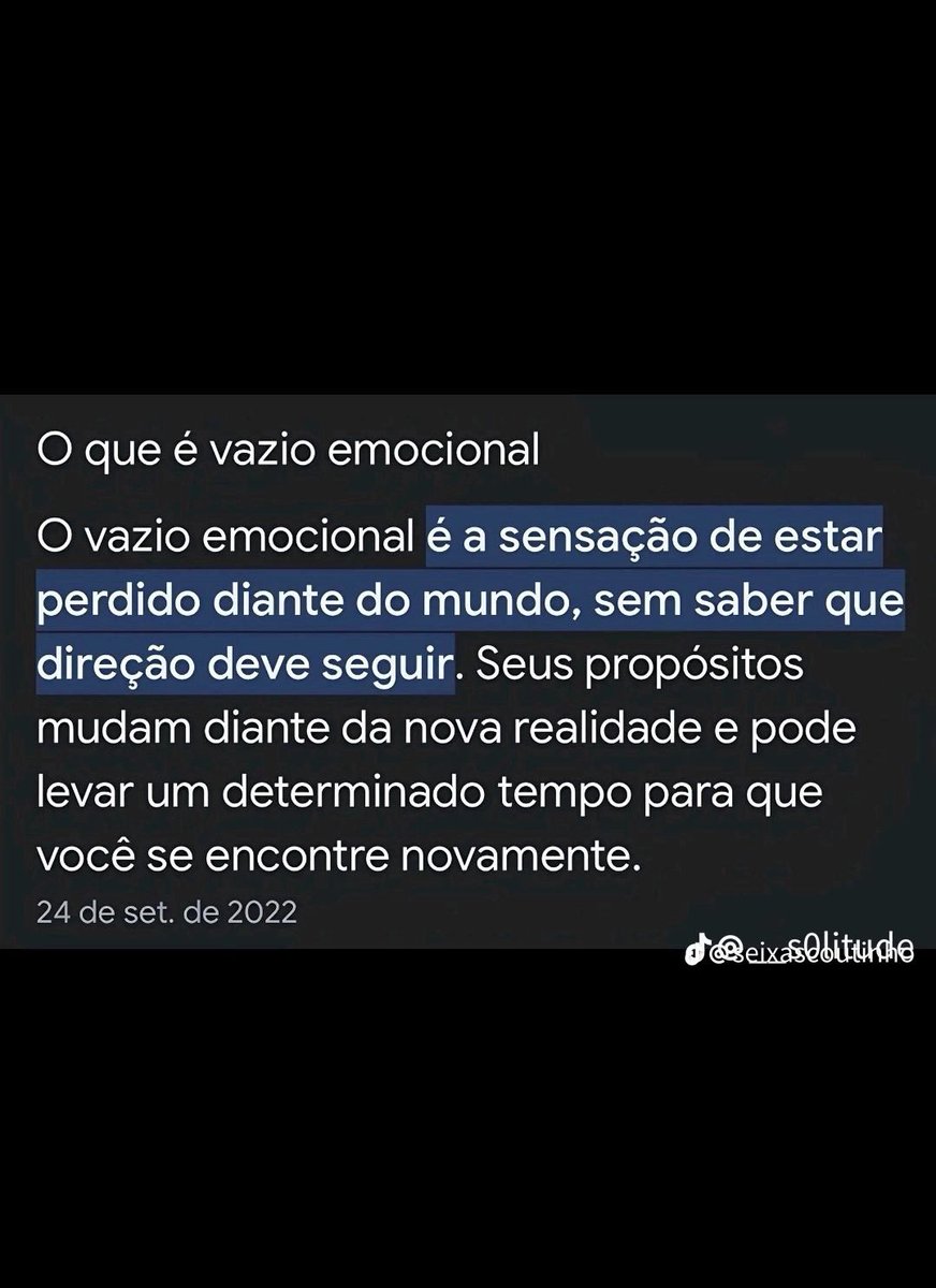 Vazio emocional!