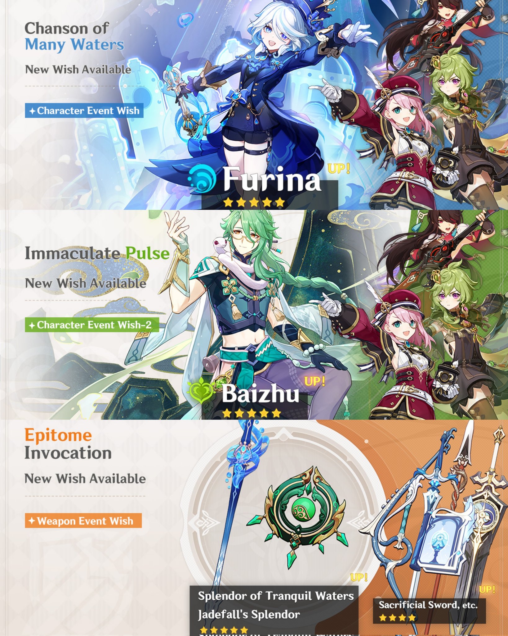 Genshin Universe on X: &ldquo;(4.2) FURINA &amp; BAIZHU 1ST HALF BANNERS 